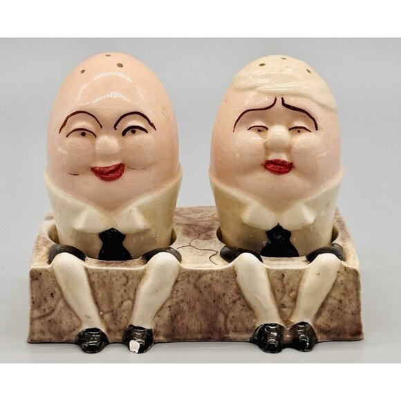 Unbranded | Dining | Vintage Humpty Dumpty Grumpy Egg Men Salt Pepper ...